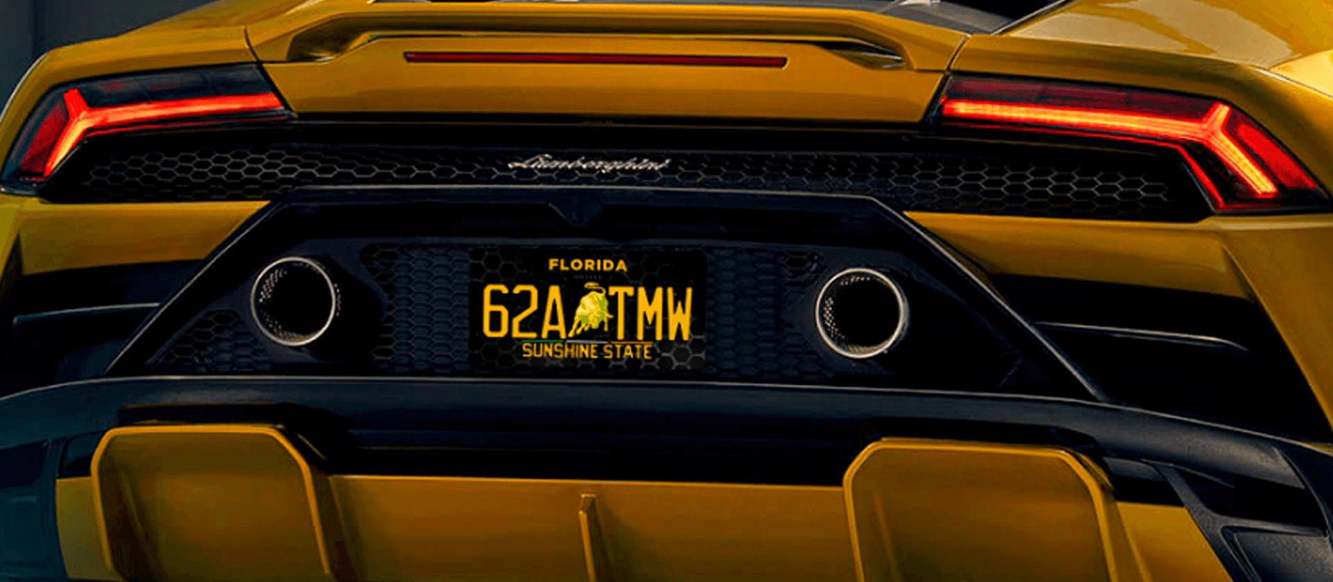 Lamborghini with a Platemakrs License Plate